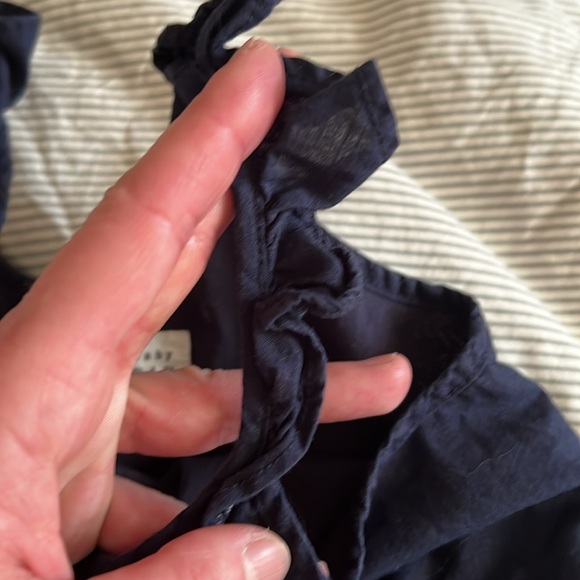 BOGO Gap navy summer dress with pink flowers pattern and ruffle shoulder detail - Picture 3 of 7